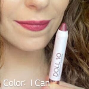 Doll 10 in "I Can" Burgundy Wine Full Size Lip Crayon Lipstick Gloss Balm